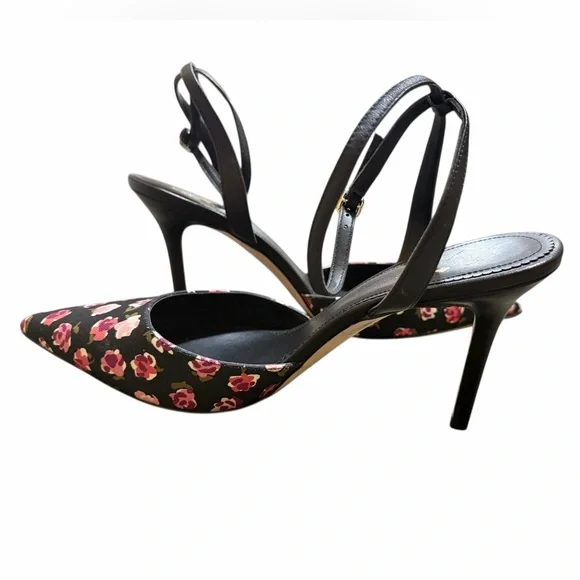 💜🌼NWOT KATE SPADE ANKLE STRAP FLORAL HEELS. - Picture 4 of 11